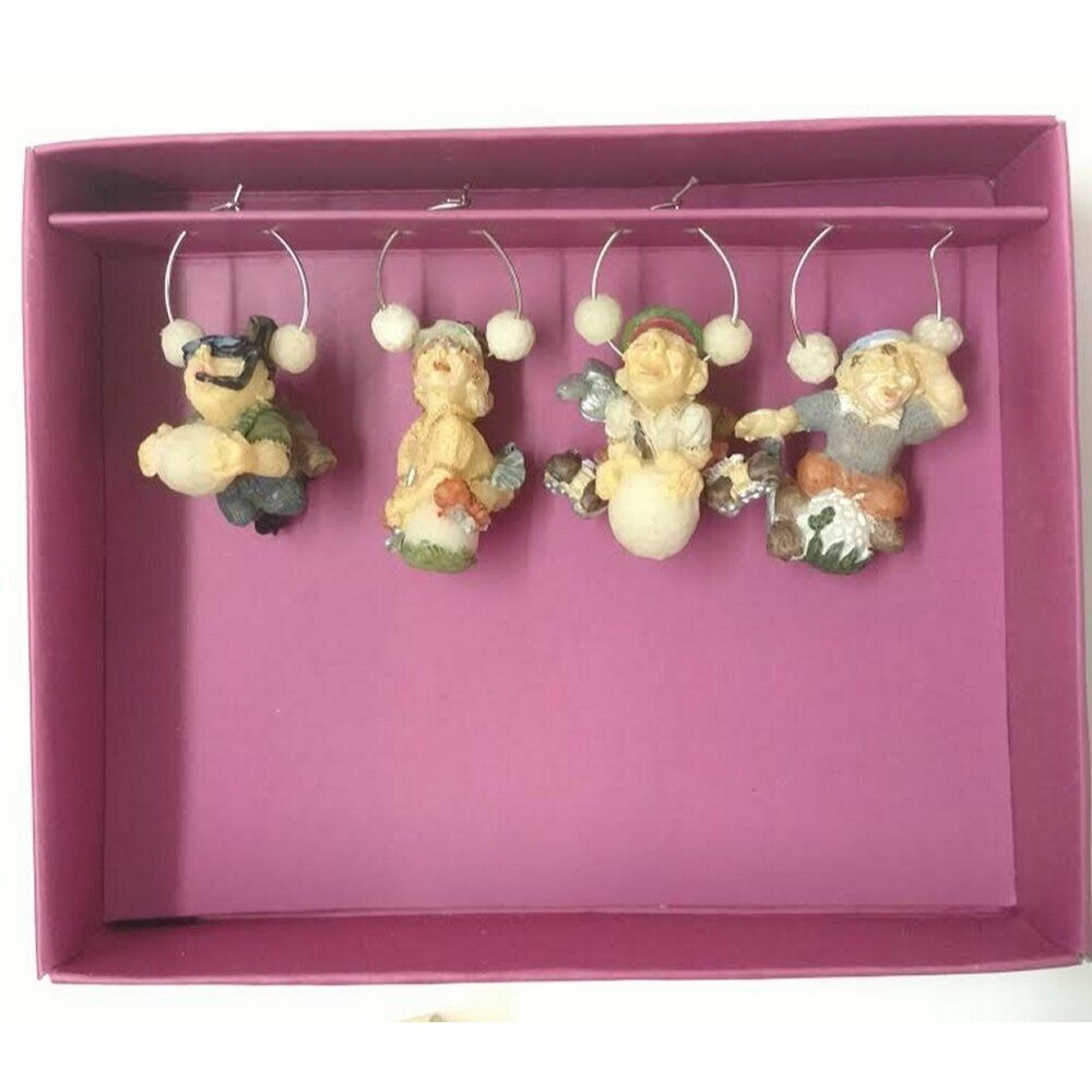 Wine Charmers Duffers Ball 4 Set Great Gift for the Golf/Wine Lover New in Box